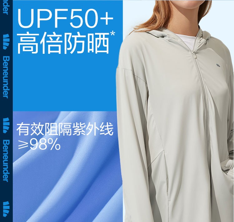 商品[国内直发] Beneunder|蕉下指护中长款防晒衣女春夏户外骑行外套凉感防紫外线防晒服,价格¥318,第6张图片详细描述