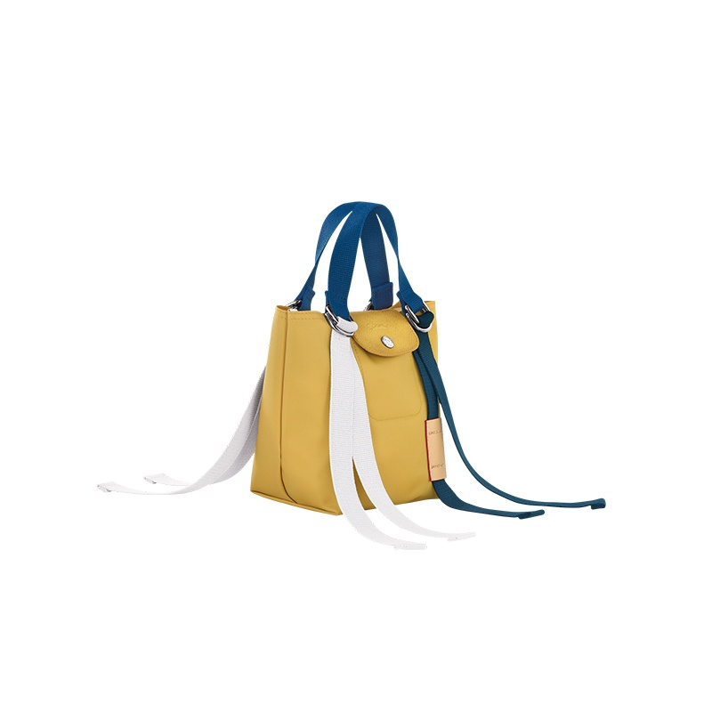 商品Longchamp|珑骧 女士帆布暗银色五金按扣开合饰有可调彩色节肩带迷你托特包（6色可选）,价格¥1122,第11张图片详细描述