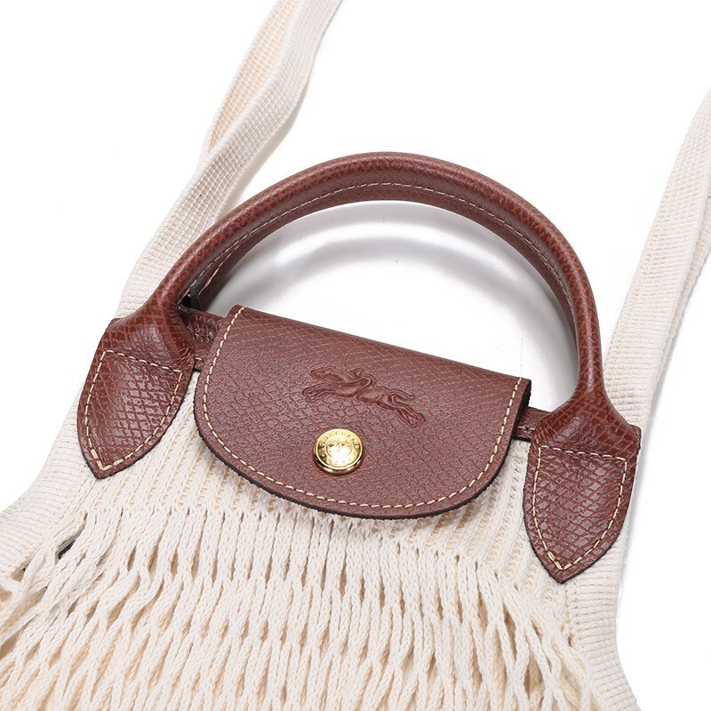 商品Longchamp|珑骧女士织物手提单肩包购物网袋多色大号/迷你（香港仓发货）,价格¥658,第8张图片详细描述