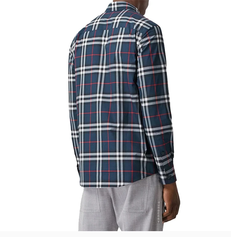 商品Burberry|Burberry 博柏利 男士拼色格子独角兽贴花衬衫 8032063,价格¥2750,第7张图片详细描述