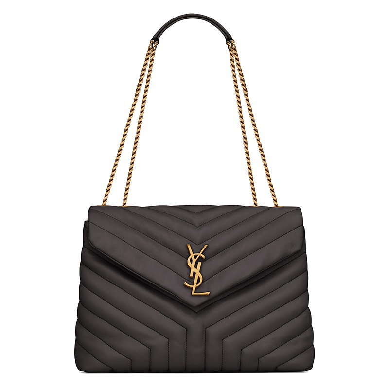 商品Yves Saint Laurent|SAINT LAURENT PARIS/圣罗兰 秋冬新款 LOULOU系列 女士中号风暴灰绗缝小牛皮金色徽标单肩斜挎包574946DV7271112,价格¥20270,第2张图片详细描述