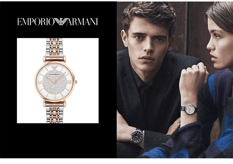 商品Emporio Armani|阿玛尼ARMANI 手表 女时尚镶钻满天星系列女士手表珍珠贝母 玫瑰间金镶钻 AR1926,价格¥2949,第2张图片详细描述