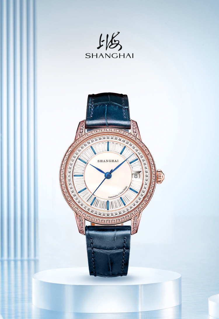 商品[国内直发] SHANGHAI WATCH|大都会系列·水晶 女士自动机械腕表,价格¥2520,第2张图片详细描述