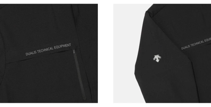 商品DESCENTE|【享贝家】ZY-（预售款）迪桑特 户外休闲小标logo运动训练夹克外套上衣 男款 黑色 SN321DWB73,价格¥1081,第6张图片详细描述