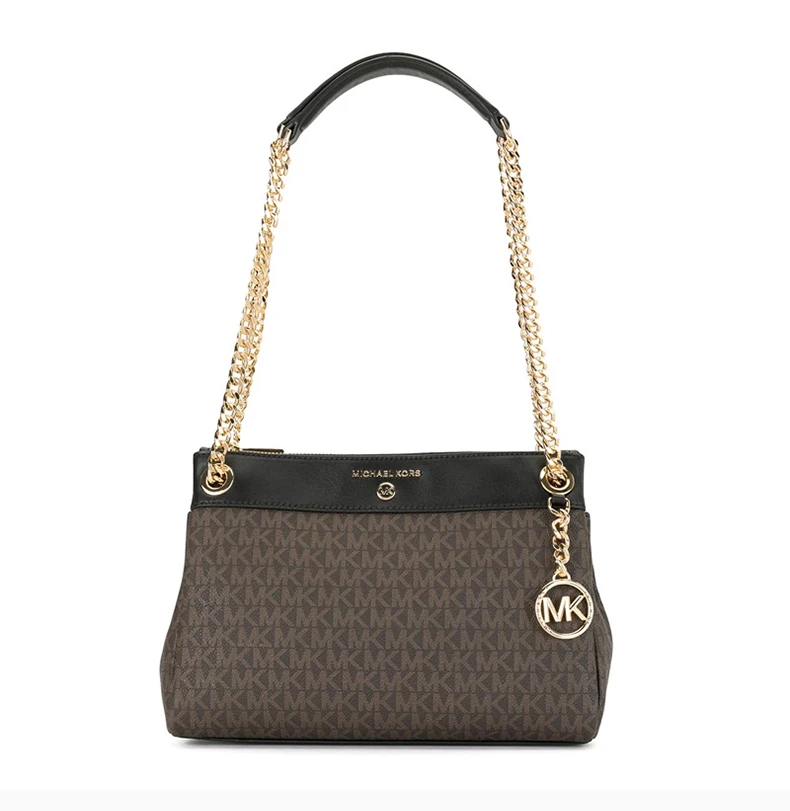 商品[国内直发] Michael Kors|MICHAEL KORS 女士拼色PVC单肩包 30H9GUSL1B-BROWNBLK,价格¥1207,第5张图片详细描述