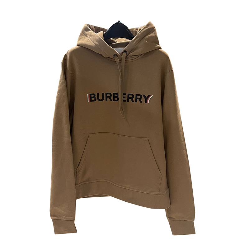 商品Burberry|【现货】博柏利 男女棉质徽标印休闲宽松连帽卫衣灰色驼色男款/黑色白色女款（4色可选）,价格¥1673,第2张图片详细描述