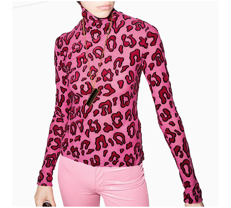 商品Ambush|AMBUSH 女士粉色豹纹印花高领长袖T恤 BMAB007-F20JER001-3030,价格¥1866,第7张图片详细描述
