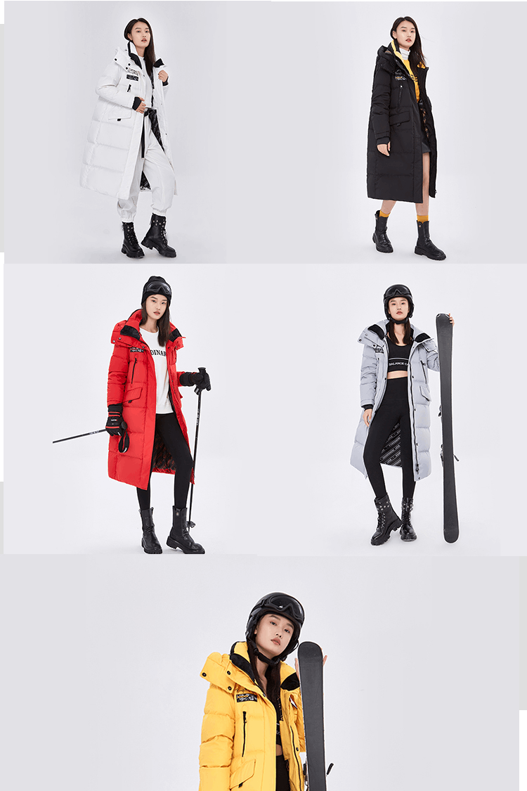 商品[国内直发] HS LOVE'S|Hslove's冬季长款过膝连帽羽绒服女-银色,价格¥680,第3张图片详细描述
