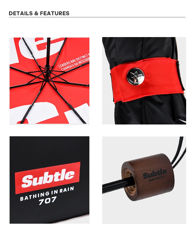 商品[国内直发] Subtle|晴雨两用伞防紫外线防晒伞女可背遮阳伞三折印花雨伞�男,价格¥229,第21张图片详细描述
