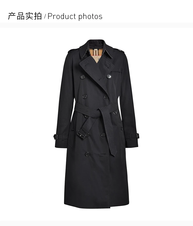 商品[国内直发] Burberry|BURBERRY 黑色女士大衣 4073368,价格¥10907,第4张图片详细描述