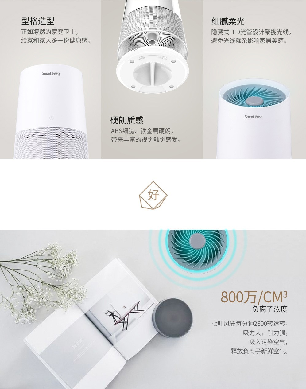 商品[国内直发] Smart Frog|卡蛙（SmartFrog）净化器 空气净化器 家用母婴除尘迷你 低音 终结者,价格¥323,第3张图片详细描述
