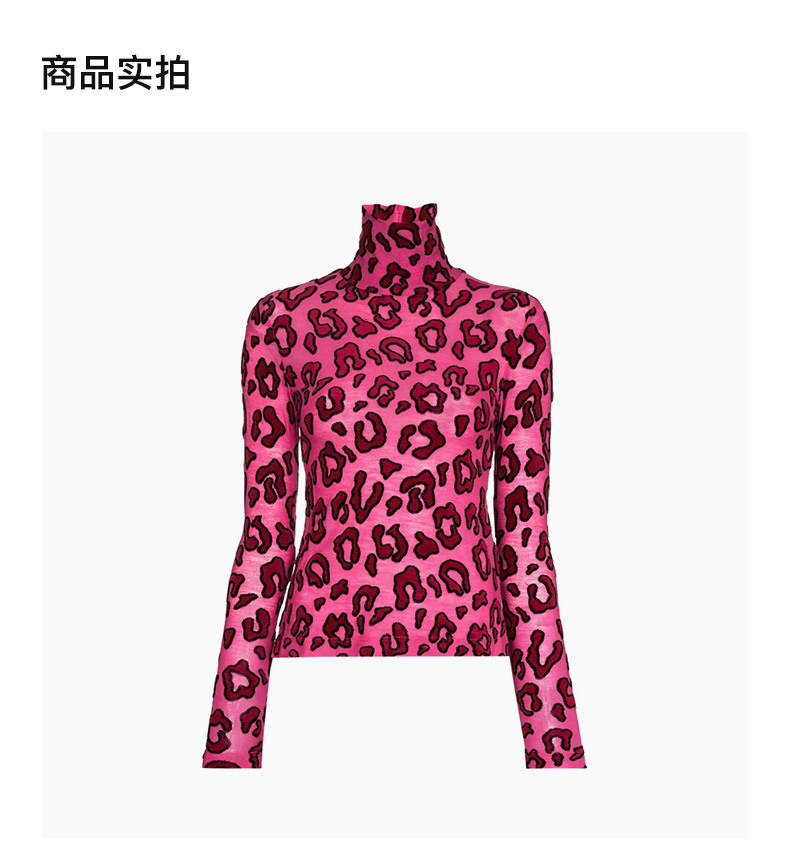 商品Ambush|AMBUSH 女士粉色豹纹印花高领长袖T恤 BMAB007-F20JER001-3030,价格¥1866,第6张图片详细描述