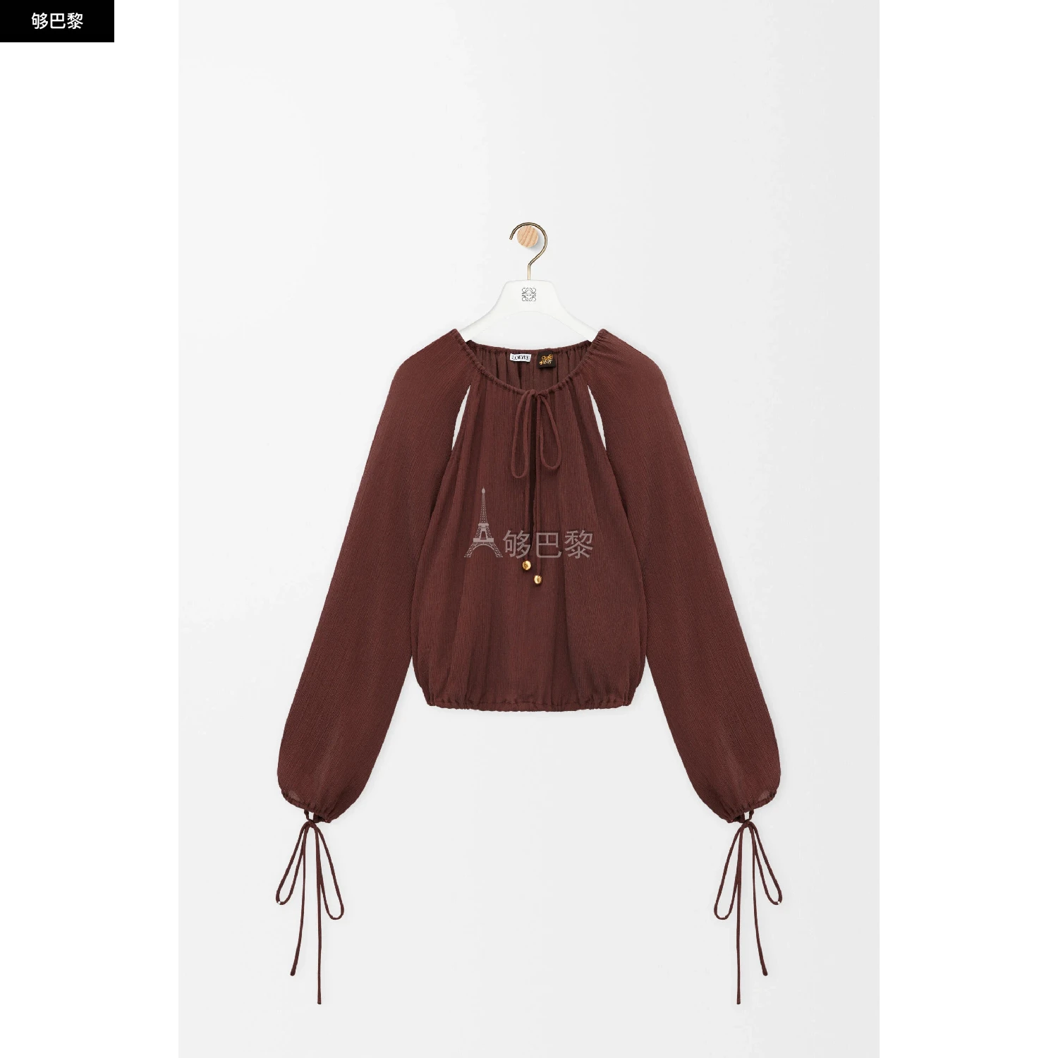 商品Loewe|【预售】 罗意威 25春夏 女士 长袖衬衫 Blouse en coton et soie S616Y05X41-5539 ,价格¥14912,第2张图片详细描述