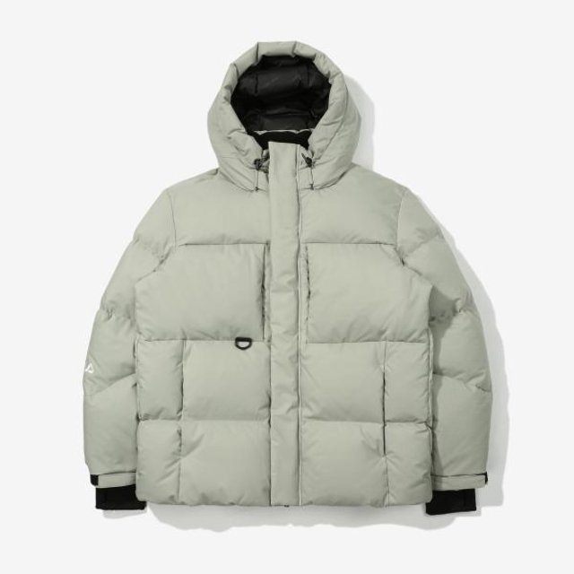 商品Fila|【享贝家】FILA 秋冬新款经典logo防风帽子羽绒服 黑色/灰色/浅绿色（预售款，10天发货）黑色FS2DJD4205M-BLK/灰色FS2DJD4205M-CIN/浅绿色FS2DJD4205M-EGY,价格¥672,第4张图片详��细描述