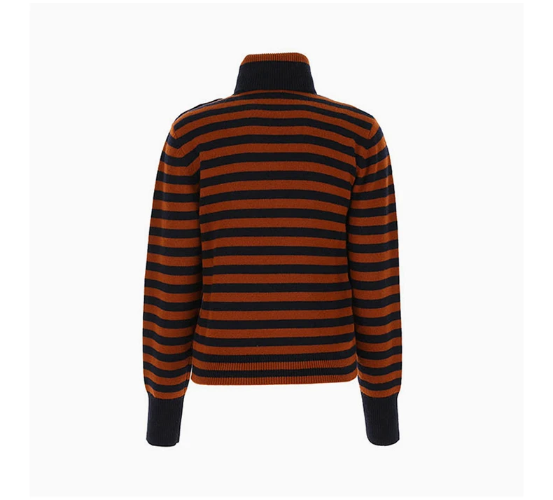 商品Chloé|CHLOE' 女士棕黑色条纹高领毛衣 C20AMP56-510-9C0,价格¥2023,第5张图片详细描述