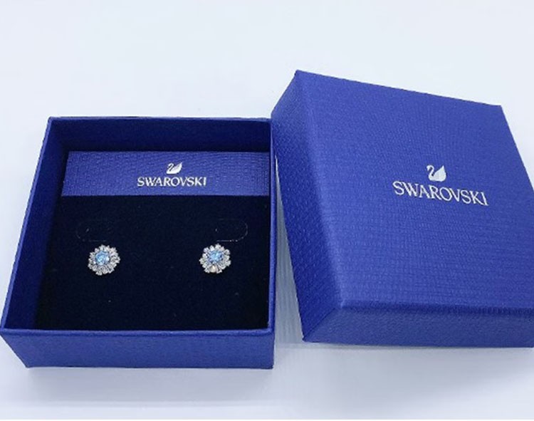 商品Swarovski|SWAROVSKI 施华洛世奇 SUNSHINE 太阳花 耳钉（蓝色） 5536741,价格¥1669,第3张图片详细描述