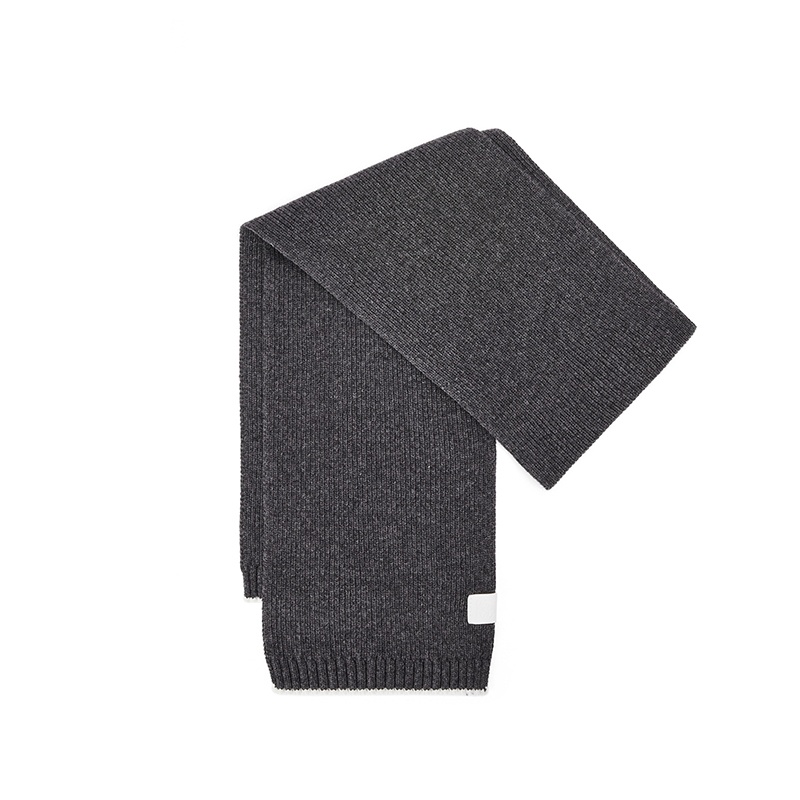 商品Loewe|LOEWE/罗意威 男女通用深灰色白色羊毛罗纹针织围巾,价格¥1057,第4张图片详细描述