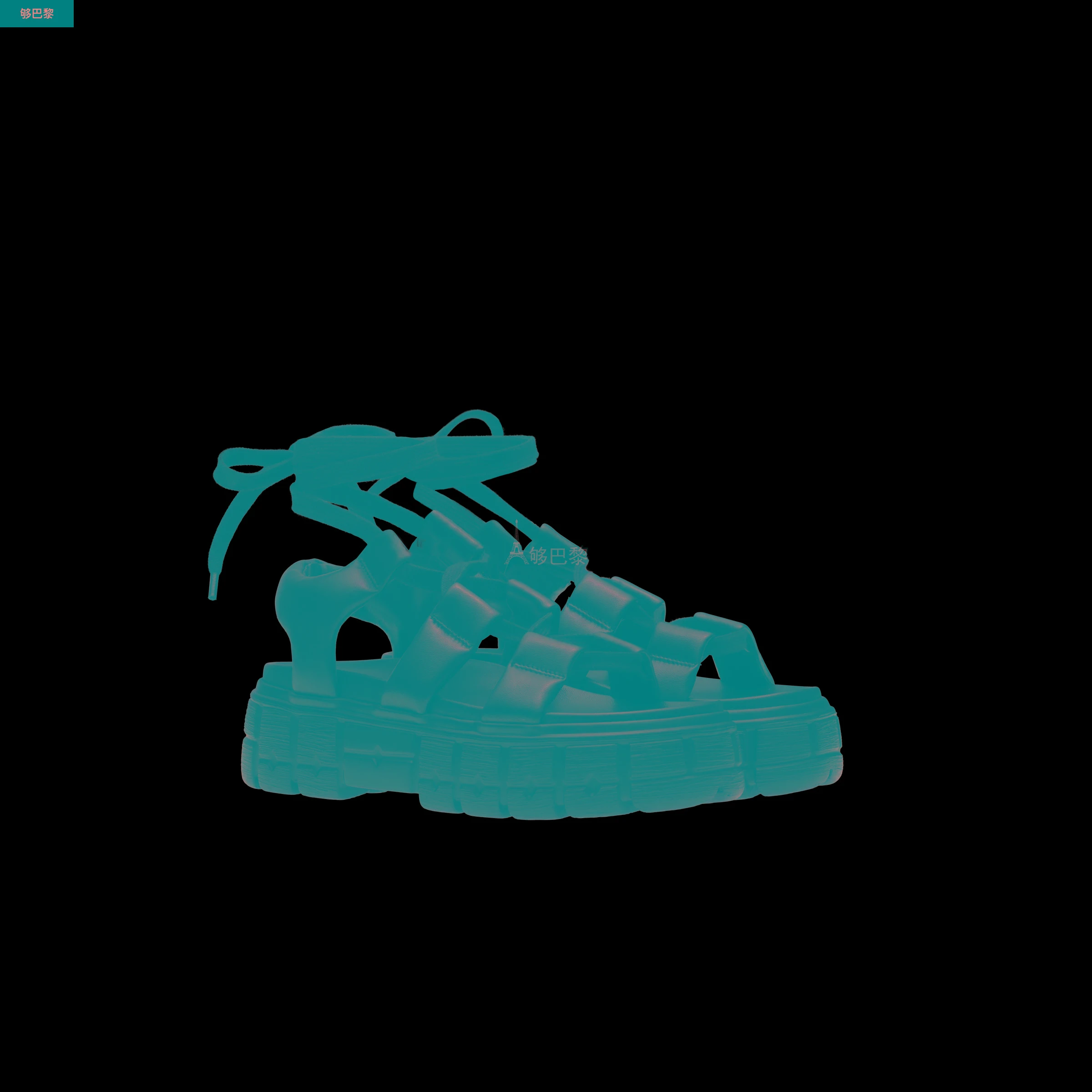 商品Miu Miu|包邮包税【预售7天发货】 MIUMIU缪缪 23秋冬 女士 厚底鞋 Sandales sportives en cuir nappa 5X881D_77F_F0002_F_050,价格¥7448,第4张图片详细描述