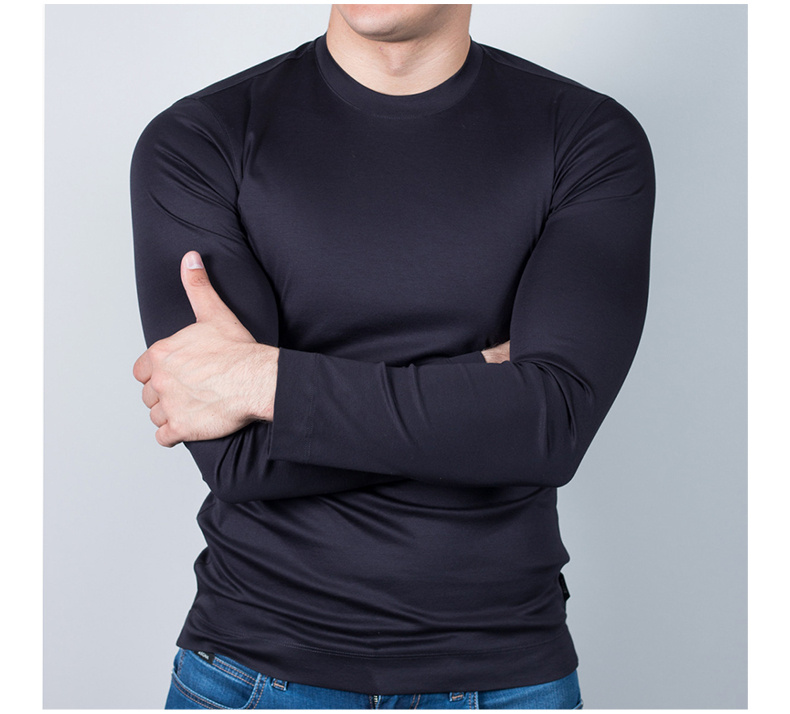 商品Zegna|ZEGNA 男士蓝色棉质长袖T恤 VW348-ZZ642-B09,价格¥1022,第7张图片详细描述