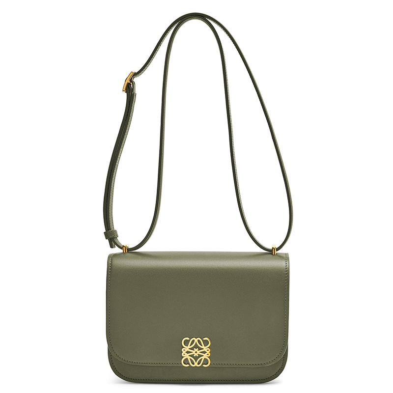 商品Loewe|LOEWE/罗意威 21秋冬款 Goya系列 女士小号鳄梨绿真丝小牛皮金属徽标磁扣单肩斜挎包A896N09X01-3949,价格¥23498,第6张图片详细描述