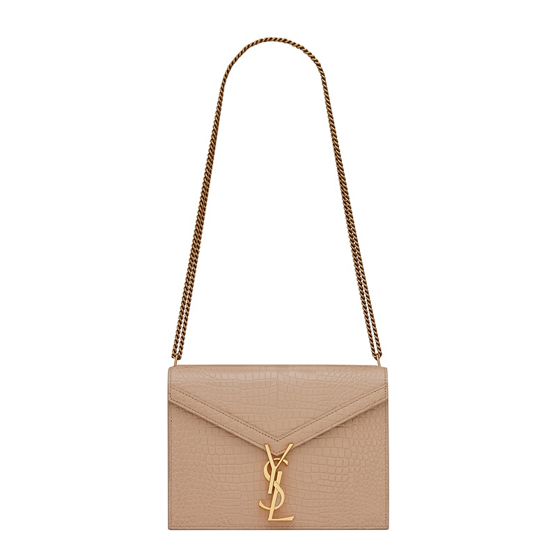 商品Yves Saint Laurent|SAINT LAURENT PARIS/圣罗兰 YSL 秋冬新款 CASSANDRA系列 女士深米色鳄鱼压纹小牛皮金扣双链手提斜挎单肩包532750DND0J2721,价格¥19121,第2张图片详细描述