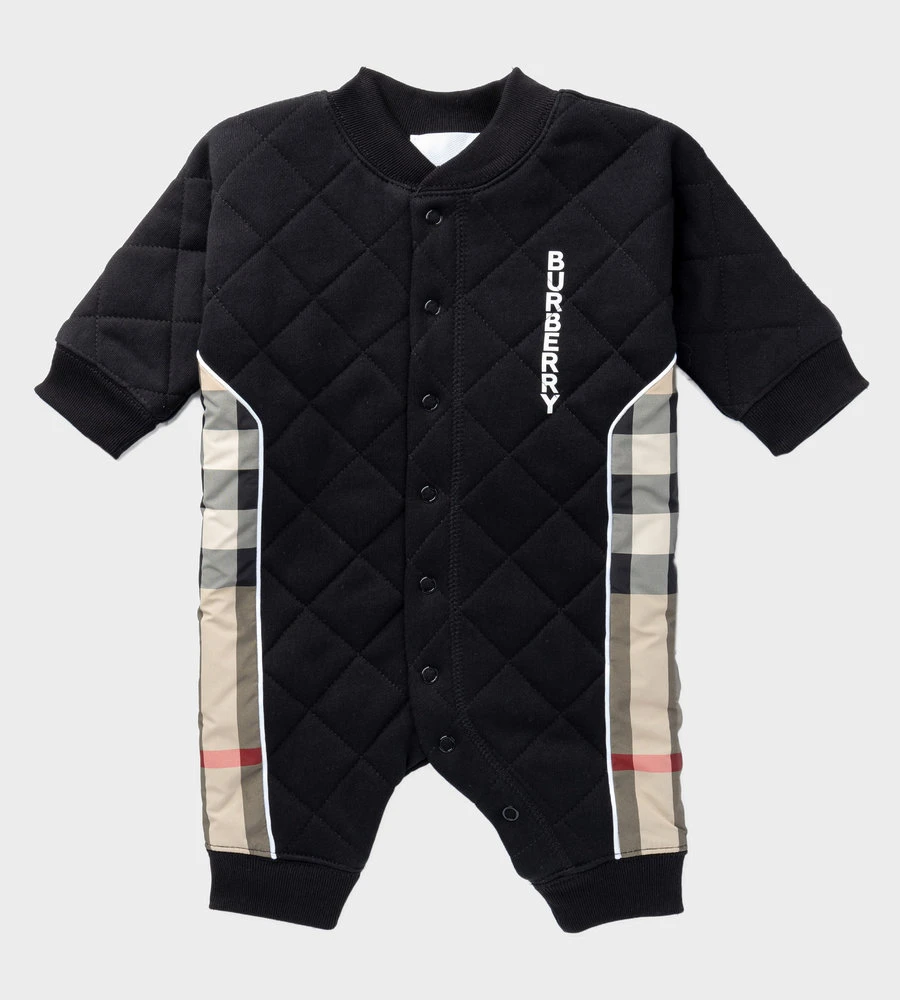 商品Burberry|BURBERRY 黑色婴幼儿连体衣 8048346,价格¥2068,第1张图片详细描述