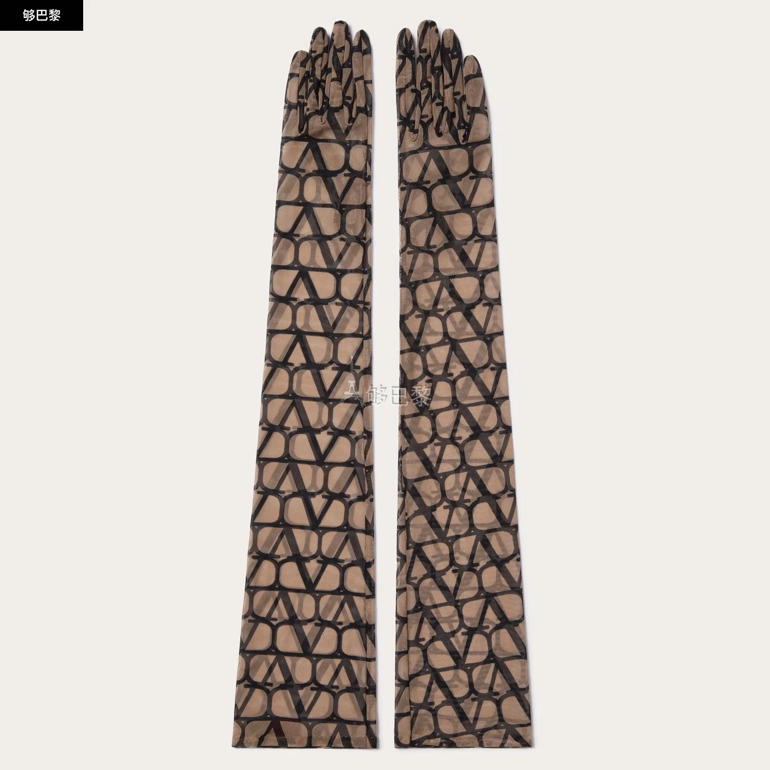 商品Valentino|【预售】 华伦天奴 25春夏 女士 手套 LONGS GANTS EN TULLE À MOTIF TOILE ICONOGRAPHE WGCA24DHX_E21 ,价格¥3245,第4张图片详细描述