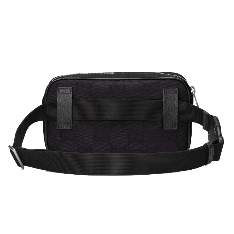 商品Gucci|GUCCI/古驰 经典款Off The Grid系列 男士黑色/蓝色再生尼龙拼皮暗纹老花腰包,价格¥6830,第6张图片详细描述
