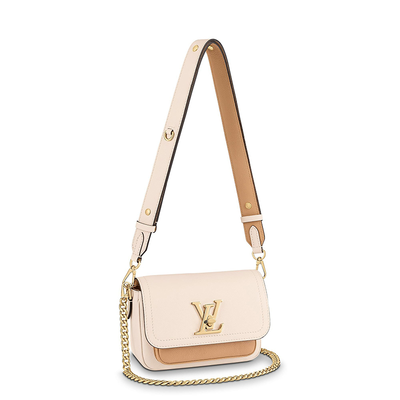 商品Louis Vuitton|预售10天 Louis Vuitton/路易威登 22春夏新款LOCKME TENDER系列 女士米色粒面小牛皮金扣配可拆卸链条可拆卸肩带单肩手提链条包M59733,价格¥18794,第4张图片详细描述