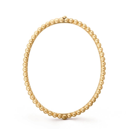 商品Van Cleef & Arpels| Van Cleef & Arpels/梵克雅宝 经典Perlée系列 女士超小号18k金黄金珍珠形状手镯VCARO7TG00,价格¥40199,第2张图片详细描述
