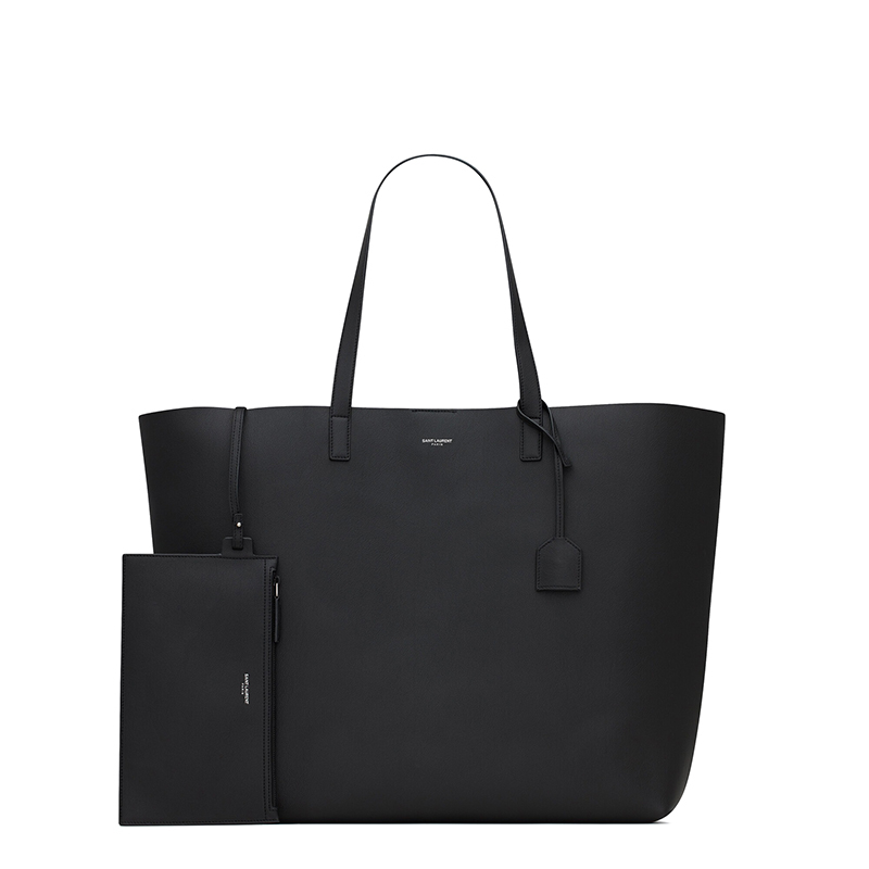 商品Yves Saint Laurent|SAINT LAURENT PARIS/圣罗兰 YSL 22春夏新款BOLD系列 男士黑色粒面皮革银扣配可拆卸小袋双面单肩手提包,价格¥10322,第5张图片详细描��述