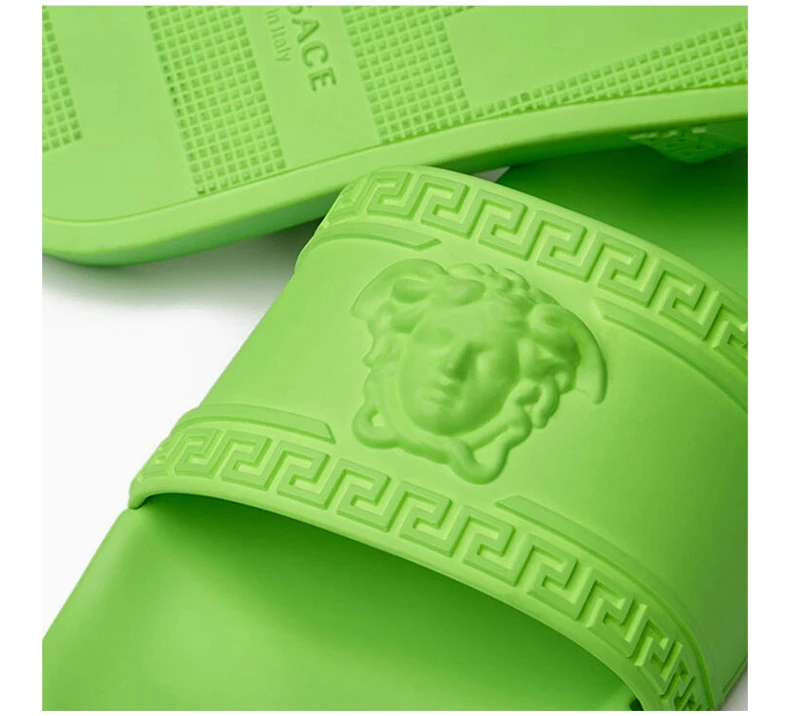 商品Versace|VERSACE 男士绿色橡�胶拖鞋 SU5883-DGO9G-DF4,价格¥1614,第8张图片详细描述