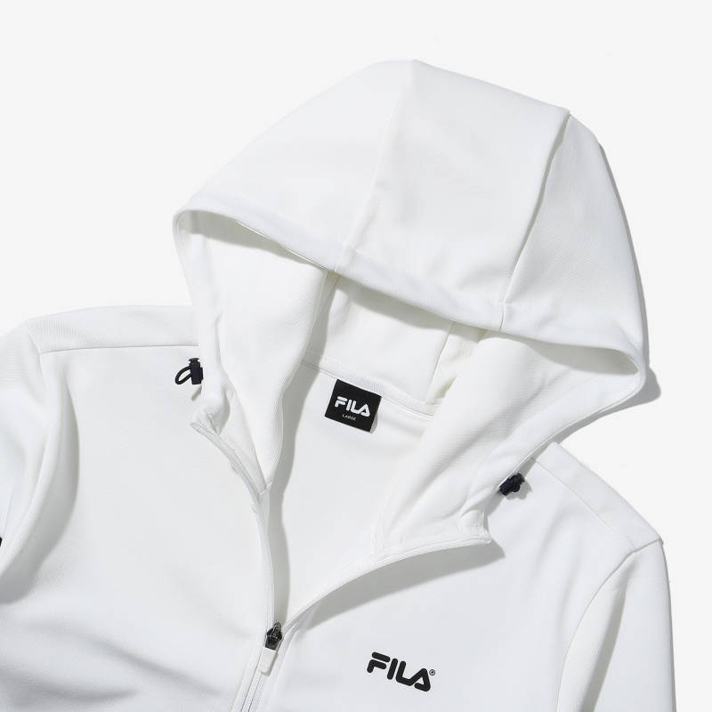 商品Fila|【享贝家】（国内现货）FILA  Damboru连帽训练夹克运动休闲外套 男女同款 白色/黑色 FS2FTD3204M G-QD,价格¥282,第4张图片详细描述