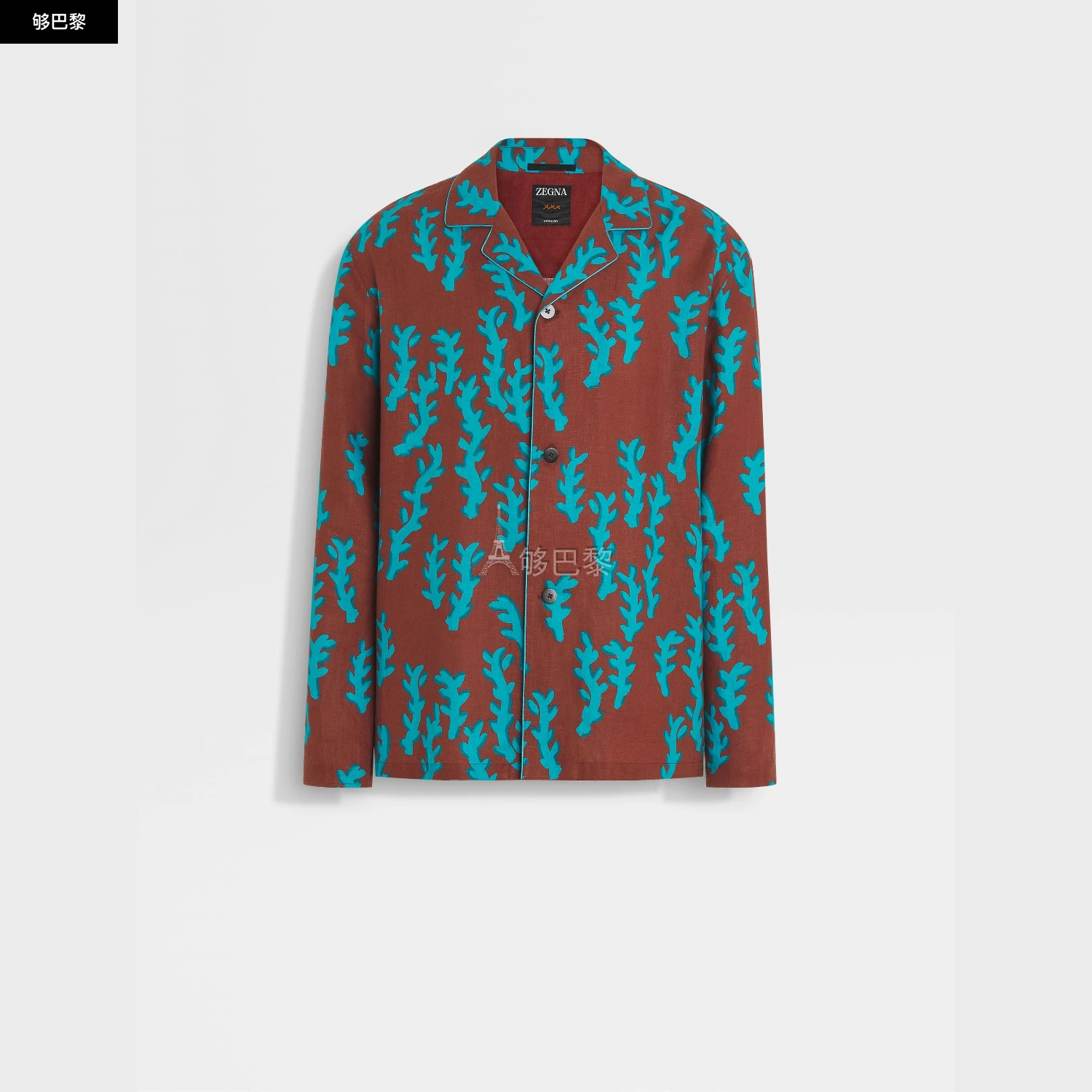 商品Zegna|【预售】 杰尼亚 25春夏 男士 长袖衬衫 Red Linen Shirt NPC50-009-619 ,价格¥24423,第2张图片详细描述