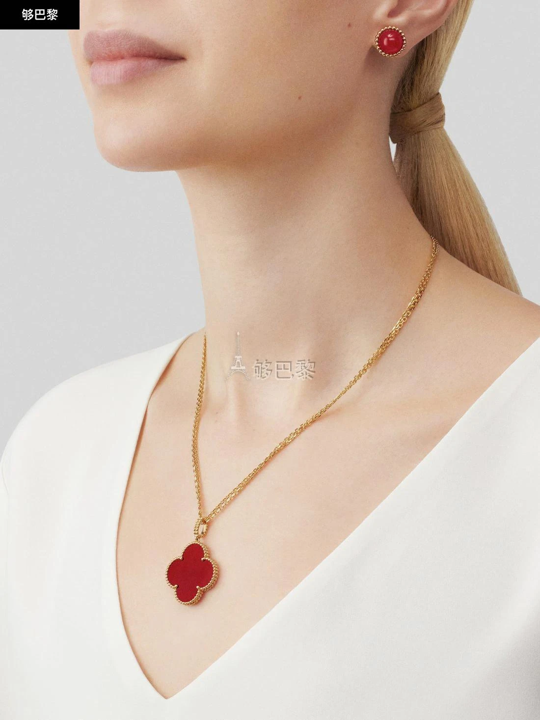 商品Van Cleef & Arpels|包邮包税【预售7天发货】 VCA梵克雅宝 23秋冬 女士 吊坠 Magic Alhambra长项链，1图案 VCARO49N00,价格¥58972,第6张图片详细描述