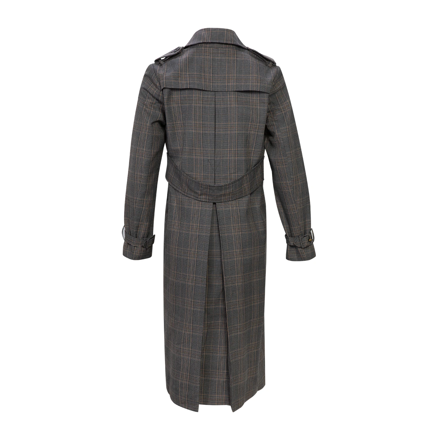 商品Sandro|SANDRO 女士格纹聚酯纤维风衣 R130071P-HOUNDSTOOTH,价格¥896,第1张图片详细描述