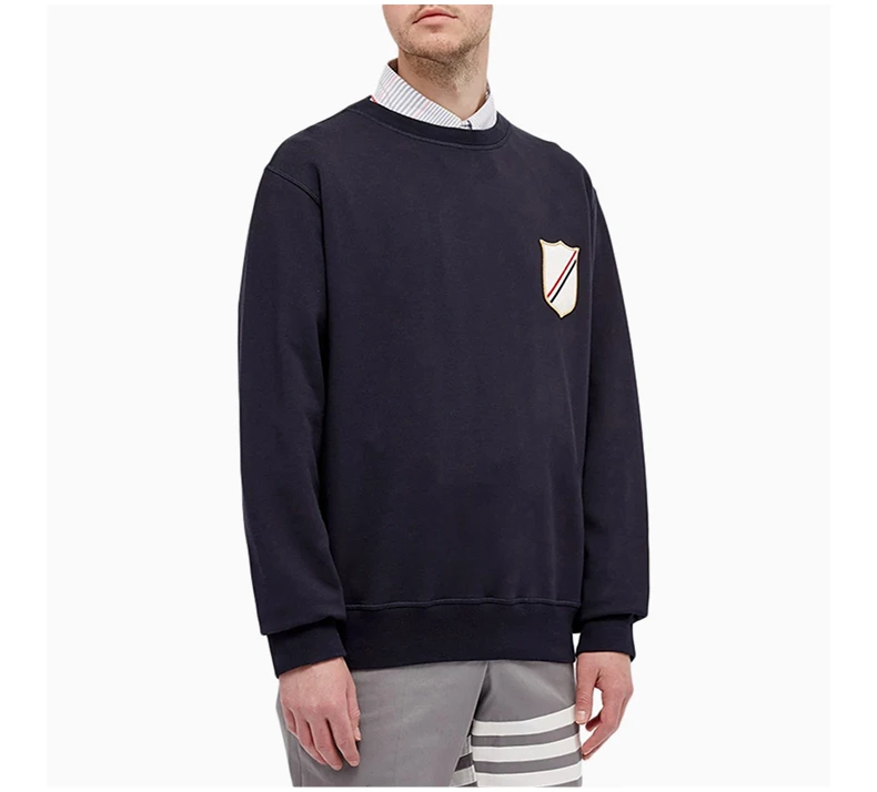 商品Thom Browne|THOM BROWNE 海军蓝色男士卫衣/帽衫 MJT277A-06931-415,价格¥4089,第5张图片详细描述