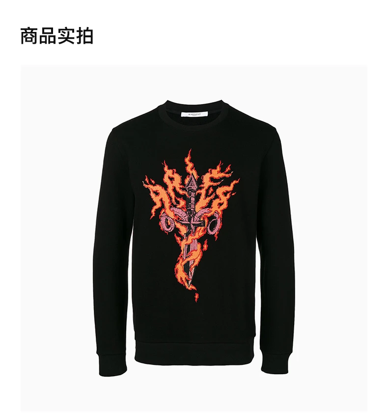 商品Givenchy|GIVENCHY 黑色男士卫衣/帽衫 BM70EL306C-001,价格¥2560,第4张图片详细描述