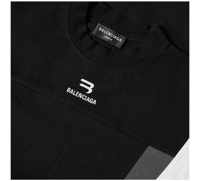 商品Balenciaga|BALENCIAGA 男士黑色棉质徽标刺绣大廓形圆领短袖T恤 675306-TLVA2-1150,价格¥3959,第8张图片详细描述