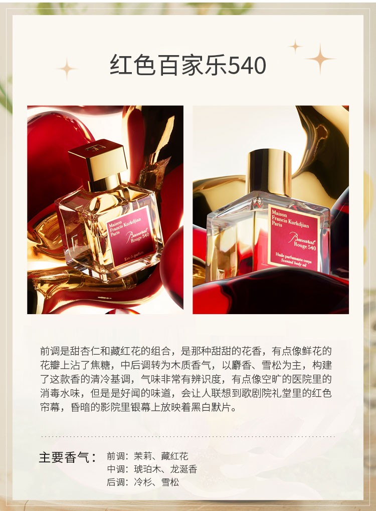 商品Maison Francis Kurkdjian|MAISON FRANCIS KURKDJIAN 弗朗西斯·库尔吉安全系列香氛礼盒套装 香水70ml+香体油70ml ,价格¥2016,第11张图片详细描述