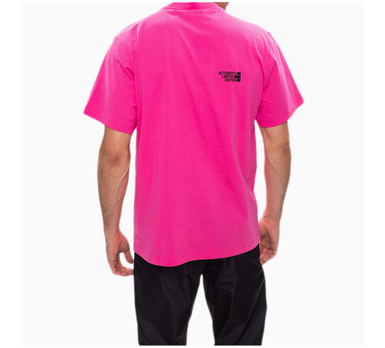 商品Vetements|VETEMENTS 女士粉红色黑色字母徽标圆领短袖T恤 UE51TR720P-HOTPINK,价格¥1233,第10张图片详细描述