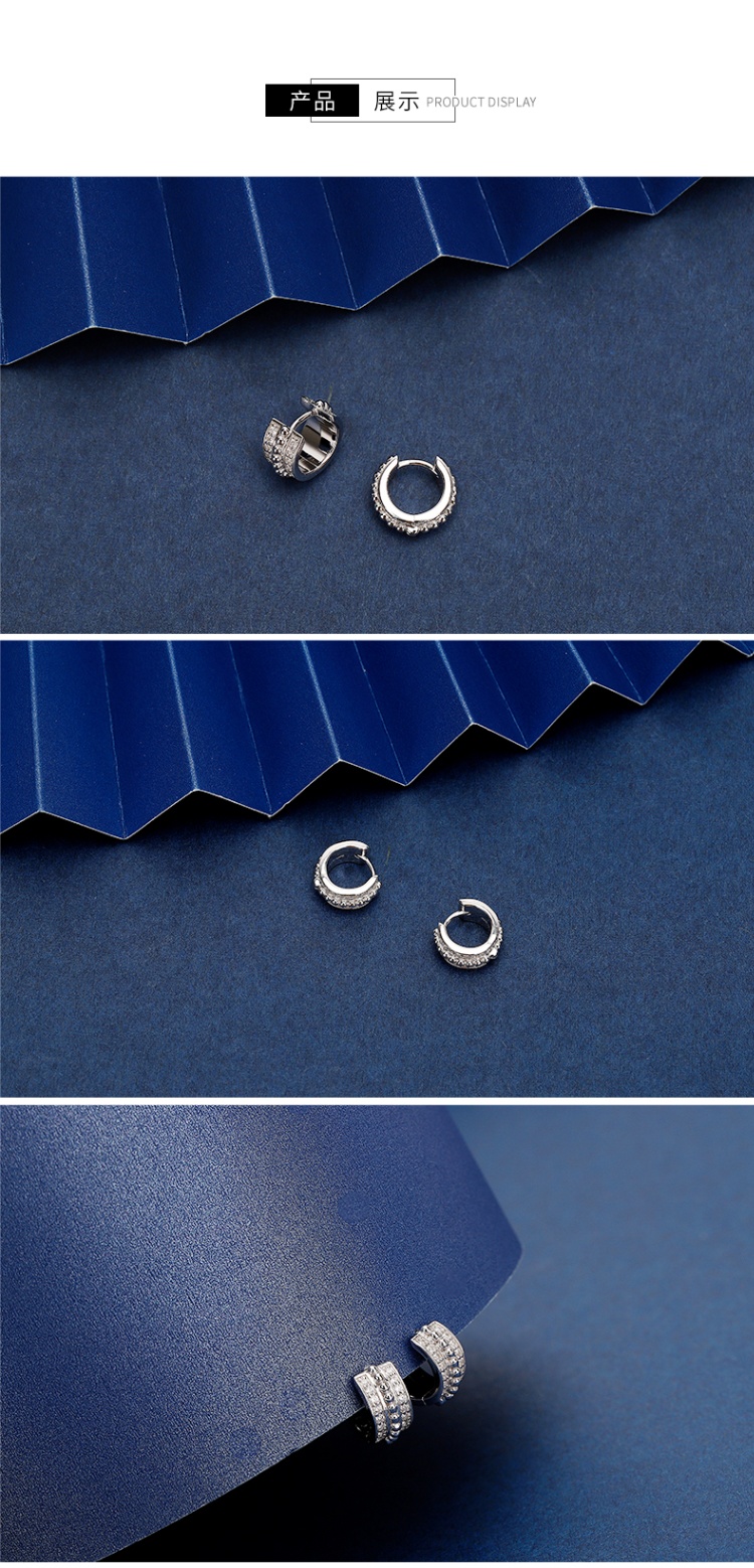 商品apm Monaco|银色圆耳环耳扣 精致新款小巧百搭个性银饰时尚饰品 AE11571OX（香港仓发货）,价格¥693,第5张图片详细描述