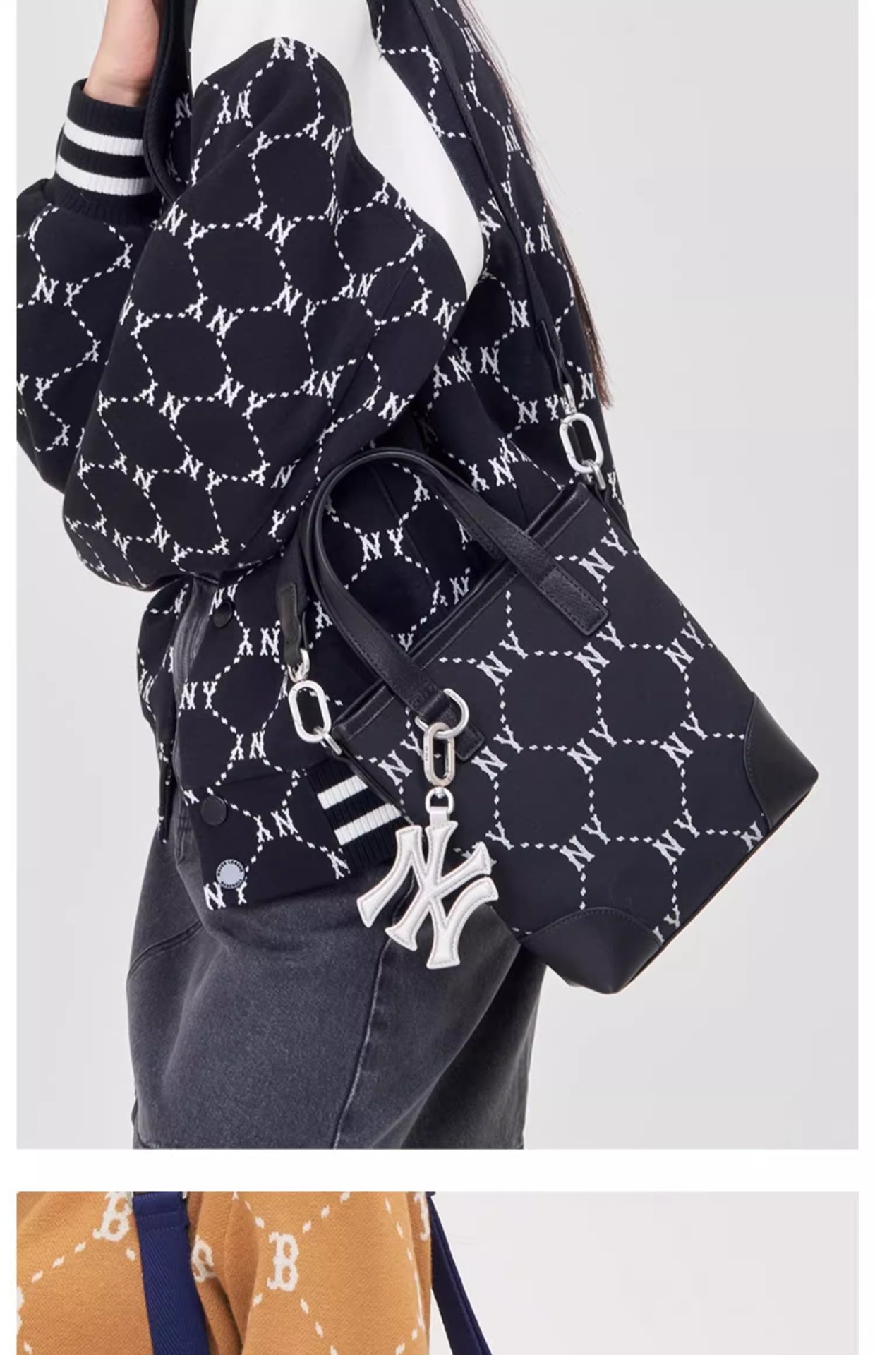 商品MLB|MLB官方男女情侣复古老花系列斜挎包时尚休闲通勤包CRS05,价格¥646,第10张图片详细描述