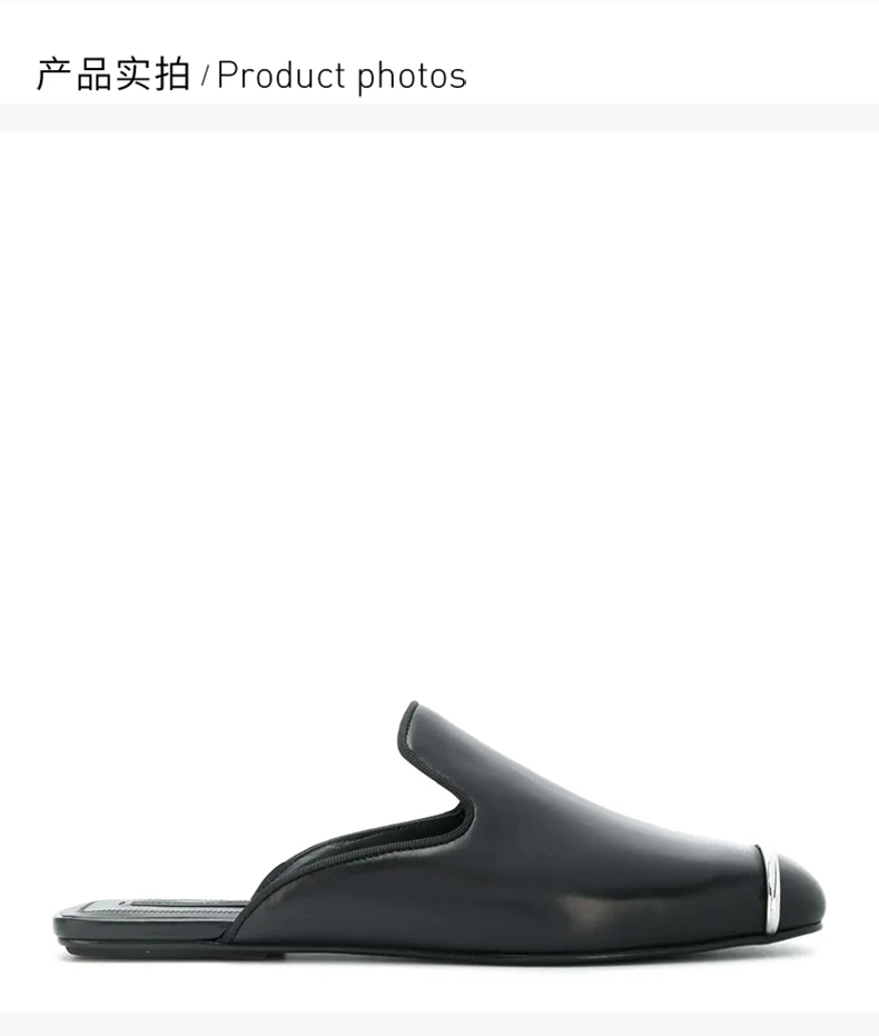 商品Alexander Wang|ALEXANDER WANG 黑色女士包脚平底拖鞋 3099F0080L-001,价格¥4597,第4张图片详细描述