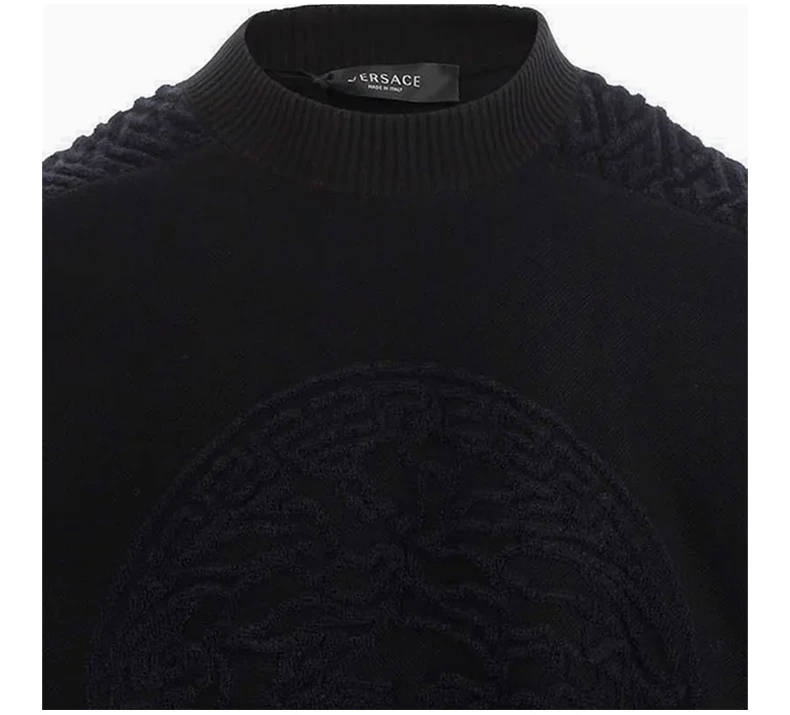 商品Versace|VERSACE 男士黑色棉质套头衫 1003120-1A02223-1B000,价格¥3489,第7张图片详细描述