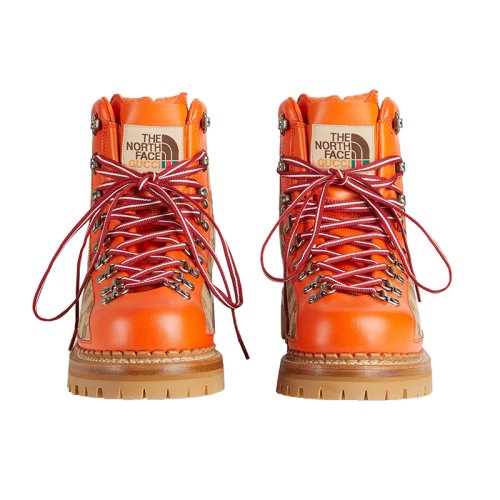 商品Gucci|【包税】GUCCI/古驰 The North Face x Gucci系列 男士米色皮革饰有帆布双G图案橙色皮革鞋面侧面饰有印花LOGO低帮马丁靴‎67991418A407570,价格¥10102,第3张图片详细描述