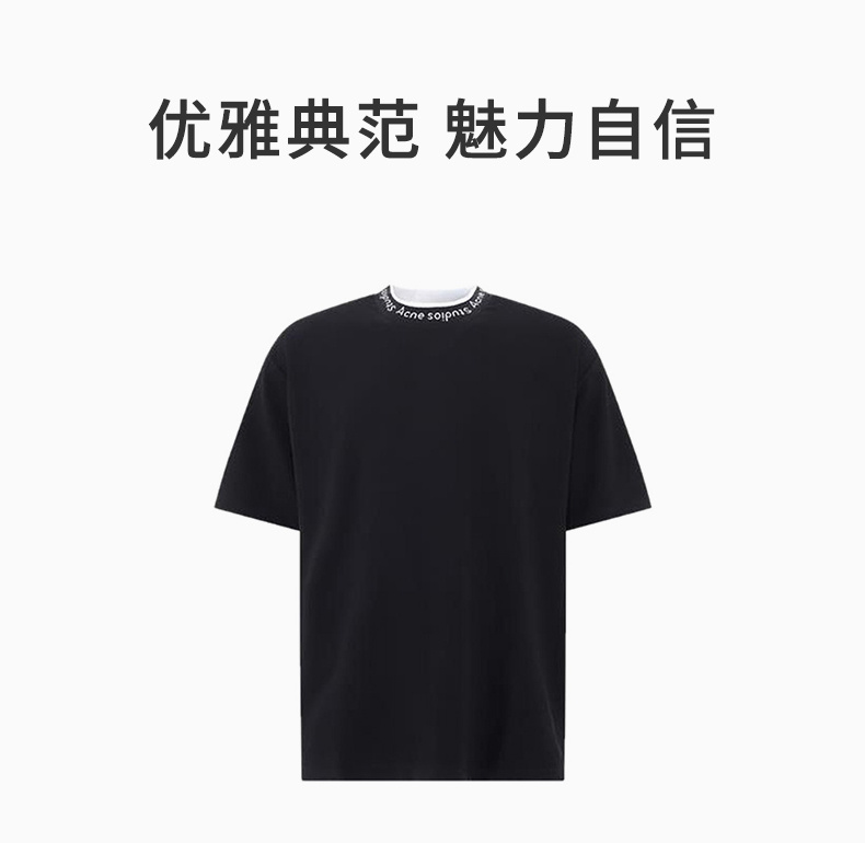 商品Acne Studios|ACNE STUDIOS 艾克妮 男士黑色T恤 BL0221-BLACK,价格¥1612,第4张图片详细描述