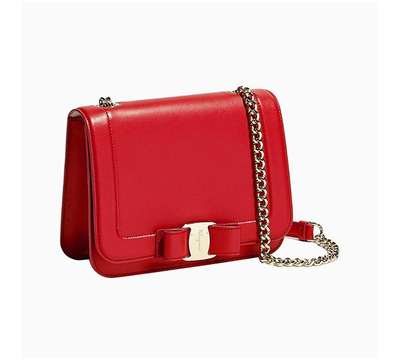 商品[国内直发] Salvatore Ferragamo|Salvatore Ferragamo 菲拉格慕 红色小牛皮单肩斜挎包c 21-G877-685836,价格¥7527,第5张图片详细描述