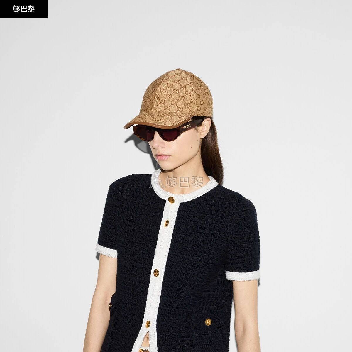 商品Gucci|【预售】 古驰 25春夏 女士 棒球帽 GG草编棒球帽 812847 3HA6A 8964 ,价格¥4730,第4张图片详细描述