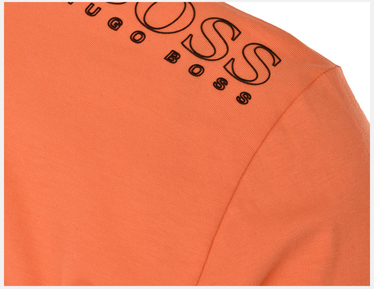 商品Hugo Boss|Hugo Boss 雨果博斯 男士橙色纯色款棉质短袖T恤 TEE-181-6415-644,价格¥484,第5张图片详细描述